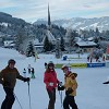 Skiing into the Village Maria Alm